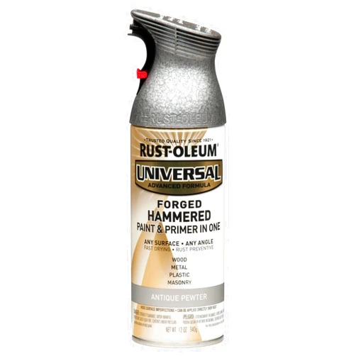 Rust-Oleum 271481 Universal All Surface Forged Hammered Spray Paint, 12 oz, Antique Pewter