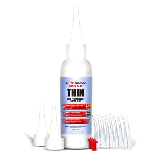 Starbond Super Fast Thin, Premium Instant CA (Cyanoacrylate Adhesive) Super Glue Plus Extra Cap and Microtips, (for Woodturning, Pen Turning, Hobby, Stabilizing, Finish, Inlay) (4 Ounce)