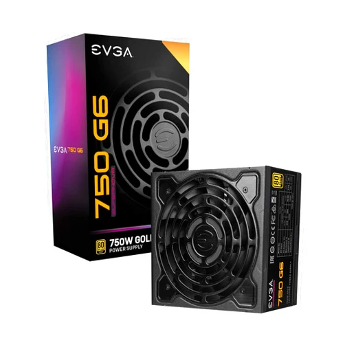EVGA 750 G6, 80 Plus Gold 750W, Fully Modular, Eco Mode with FDB Fan, 100% Japanese Capacitors, 10 Year Warranty, Includes Power ON Self Tester, Compact 140mm Size, Power Supply 220-G6-0750-X1
