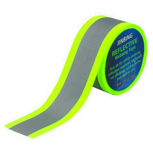 JINBING Silver Sew On Reflective Tape for Chothing Safety Fabric Webbing Trim Strip Green 5cm x 3 cm x 10m