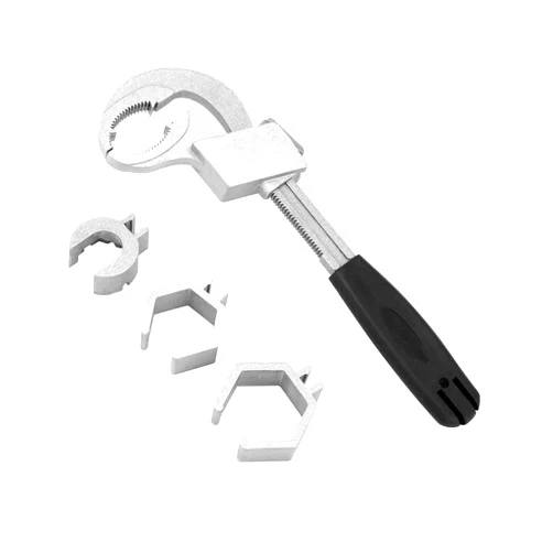QWORK Adjustable Double-Ended Wrench, Heavy-Duty Multifunctional Bathroom Pipe Wrench, Adjustable to 80mm, for Faucet Sink Water Plumbing Repair