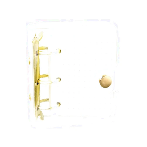 Mogoostry Clear Mini 3 Ring Binder Cover Soft PVC Refillable Notebook Binders Gold Round Ring Loose Leaf Folder with 80 Sheets Mini Planner Refill Paper (Dot Page, Gold Ring)
