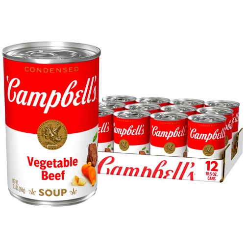 Campbell's Condensed Vegetable Beef Soup, 10.5 Ounce Can (Pack of 12)