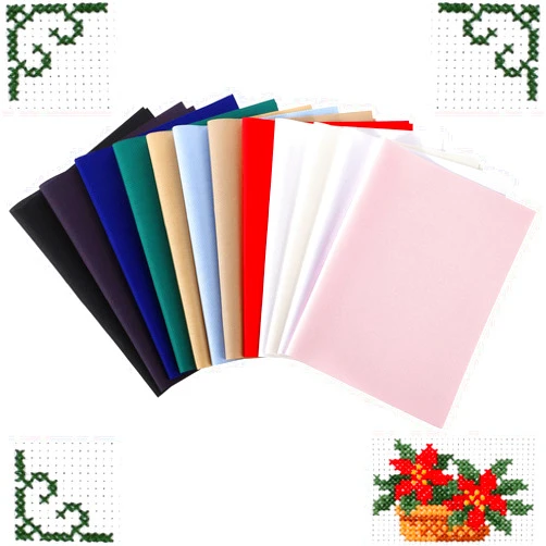 HunnmingRe 12 Pcs Aida Cloth 12 Color 14 Count Cross Stitch Fabric DIY Cross Stitch for Embroidery DIY Handmade Art Craft, 12 x 18 inch