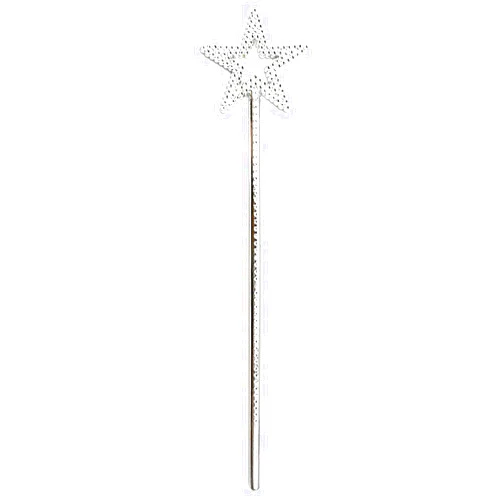 UOUYOO Silver 13 Inches Star Wand Angel Wand Sticks Princess Wand Fairy Wand Plating Wand Silver Star Wands for Halloween, Christmas, Thanksgiving, Holiday Shows