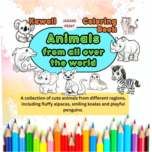 By Andre Schmidt (Author) Kawaii Coloring Book - Animals from all over the world: A collection of cute animals from different regions, including fluffy alpacas, smiling koalas and playful penguins. (Kawaii Coloring Books)