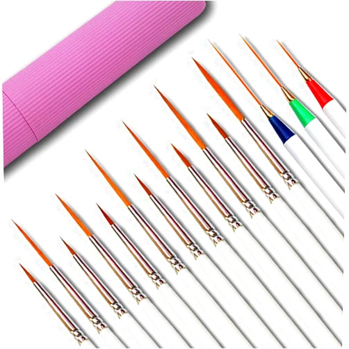 Afantti 15 Pcs Paintbrushes, Detail Fine Paint Brushes Micro Mini Tiny Artist Paintbrush Set | Ultra Fine Point Tip | for Miniature Acrylic Script Line Model Nail Painting