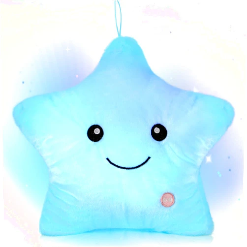 Muydinova 14'' Twinkle Star Glowing Plush Pillows - LED Night Light Pillow Toys,Kids Sleep Aid,Toddler Travel Toy, Birthday Xmas Valentines Day Gifts for Boys Girls Age 3-15