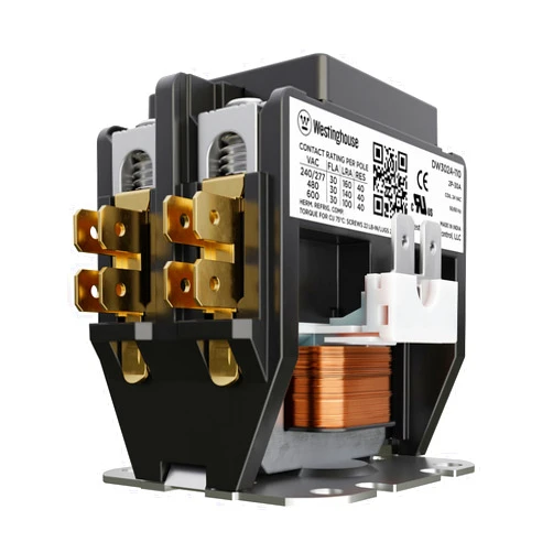 Westinghouse HVAC Contactor, 2 Pole, 30 Amp, 24V Coil, Line & Load Lugs, A2L Compliant Definite Purpose AC Contactor, UL Recognized & Approved for UL 60335