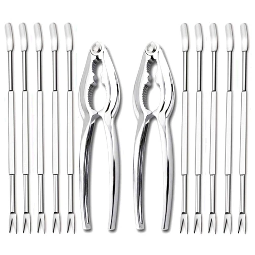 Artcome 12 Pieces Seafood Tools Set including 2 Lobster Crab Crackers and 10 Forks