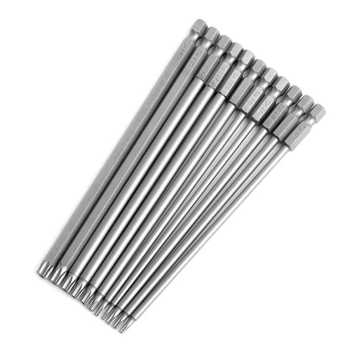 TEGRODEX 11PCS Security Torx Screwdriver Bit Set T6-T40 Star 6 Point Tamper Proof 1/4 Inch Hex Shank 6 Inch/150 mm S2 Steel with Magnetic for Power Screwdriver Drill Impact Driver