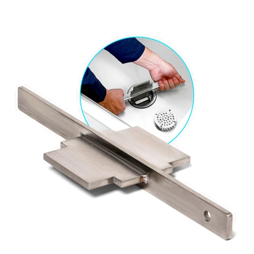 STEADYKLEEN - Waste Drain Tool for 3 Tier Sink in Commercial Kitchens - Twist Waste Drain Tool and Lever Waste Plumbing Drain Tool - Stainless steel