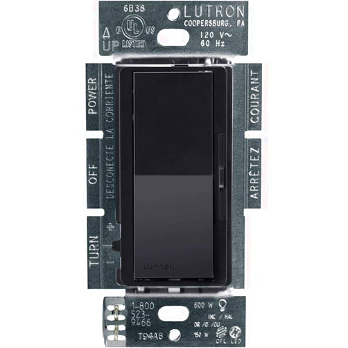 Lutron Diva LED+ Dimmer Switch for Dimmable LED, Halogen and Incandescent Bulbs, 150 Watt, Single-Pole or 3-Way, DVCL-153P-BL, Black