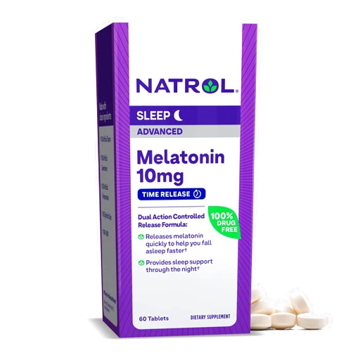 Natrol Sleep Advanced Melatonin Time Release Tablets, Nighttime Sleep Aid, 10mg, 60 Count