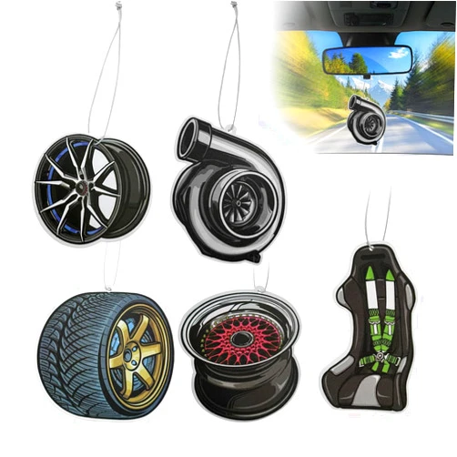 Ohleats 5 PCS Car Air Freshener Hanging, Funny Auto Air Freshener Incense Chips, Hanging Air Freshener Fragrance Scented Cards Rearview Mirror Pendant for Vehicles, Car Accessories