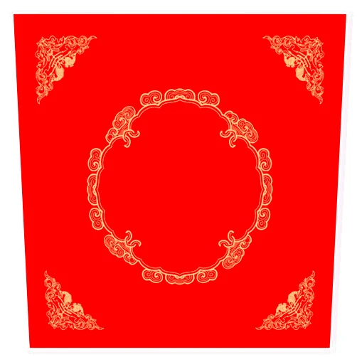 Easyou Handmade Red Square Waxed Xuan Paper with Fishes Coated for Couplet 7 Characters W:34cm L:34cm(13.4