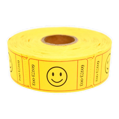 L LIKED 500 Raffle Tickets, Smile, Yellow (6 Color Selection), Single Roll, Ticket for Events, Entry, Class Reward, Raffle & Prizes