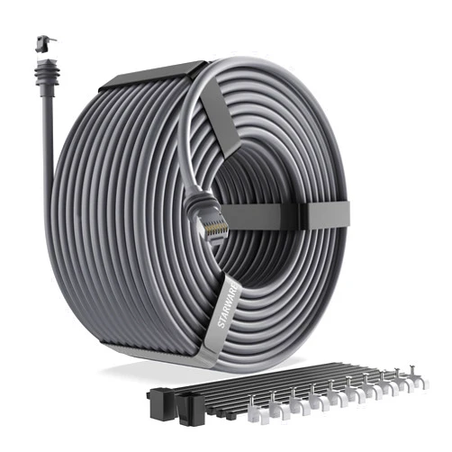 STARWARE Starlink Gen 3 Cable,150FT/46M Starlink Replacement Cable for Standard V3 Kit, Generation 3 Cable Fits Starlink Accessories, Waterproof Outdoor Starlink Ethernet Cable with Retainer, Gray