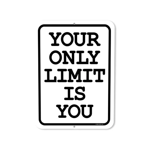 Honey Dew Gifts, Your Only Limit is You, 9 inch by 12 inch, Made in USA, Metal Sign Post, Wall Signs, Workout Room Decor, Home Gym Decor, Inspirational Wall Art, Motivational Wall Art