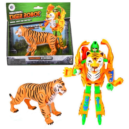 Forest & Twelfth Tiger Jungle Animal Toys – Transforming Action Figure – Changes from a Detailed Animal Toy to a Unique Robot Toy in Seconds – Great Gift for Both Girls and Boys (5