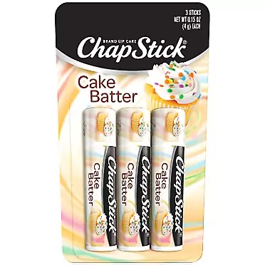 ChapStick Cake Batter Limited Edition Flavored Lip Balm Tubes, Lip Moisturizer for Lip Care - 0.15 Oz (Pack of 3)