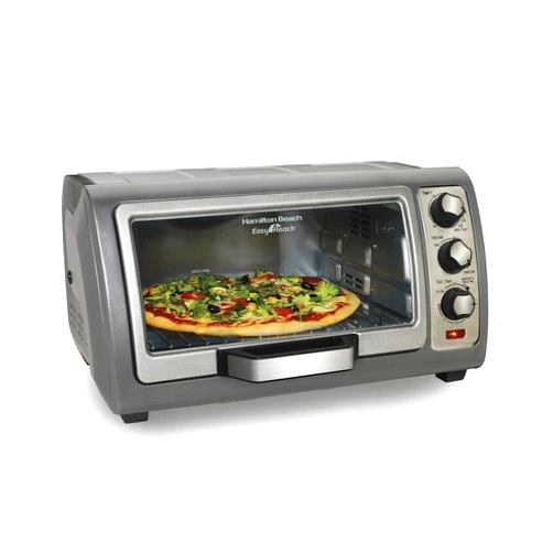Hamilton Beach 6 Slice Convection Toaster Oven With Easy Reach Roll-Top Door, Bake, Broil & Toast Functions, Auto Shutoff, Silver (31123DA)