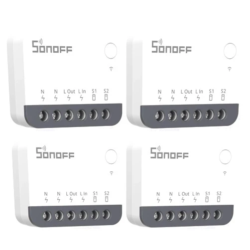 SONOFF ZigBee Smart Light Switch, SONOFF Zigbee Hub Required, Interruptor Inteligente Voice Control with Alexa & Google Home, Neutral Line Required Smart Home Device, Zigbee Switch ZBMINIR2 4-Pack