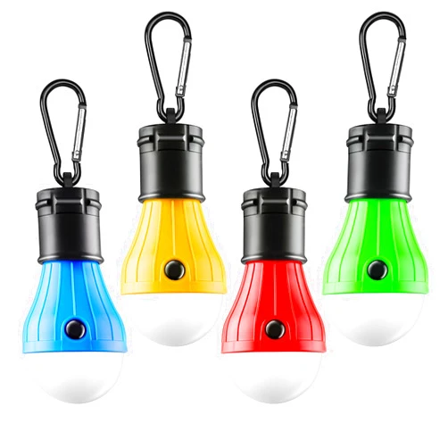 FLY2SKY Tent Lamp 4 Packs Portable LED Tent Lights Clip Hook Hurricane Emergency Lights LED Camping Lights Bulb Camping Lanterns Camping Equipment for Camping Hiking Backpacking Outage