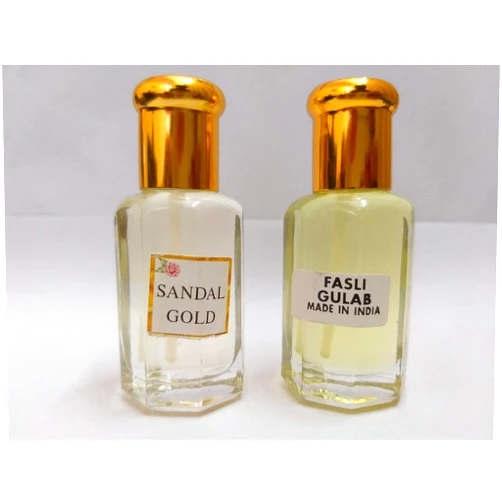Dimraj Creations PDTXCLS Dimraj Creations Sandal (Chandan) and Rose (Gulab Fasli) Attar/Ittar Concentrated Perfume Oil - 10+10 ml Sandal Aroma with Rose Fragrance
