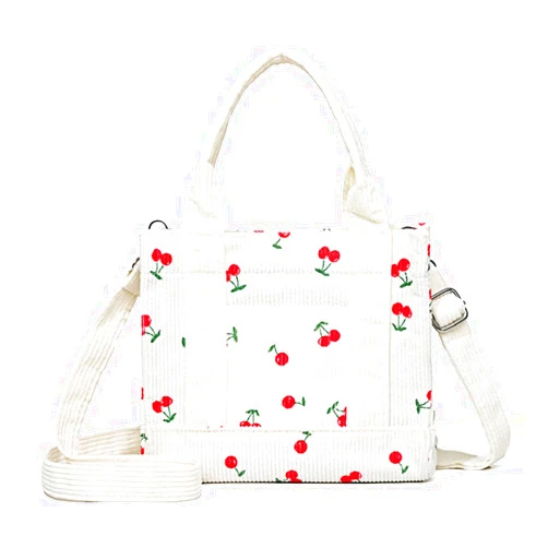 Juoxeepy Corduroy Tote Bag Small Satchel Bag for Women Crossbody Bag Purse with Zipper Casual Hobo Handbag