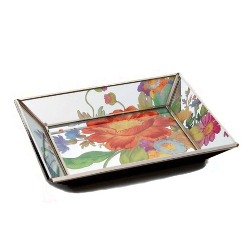 MACKENZIE-CHILDS Small Tray, Decorative Tray for Bathroom, Tray Decor, Flower Market Reflections