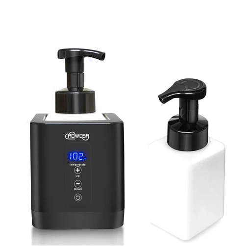AOWOSA Hot Lather Machine for Shaving, Professional Lather Maker for Men Face Shaving, Large Capacity Shaving Foam Machine for Home Use Salon Barber Shop, with 2 Foam Bottle and Temperature Digital Display