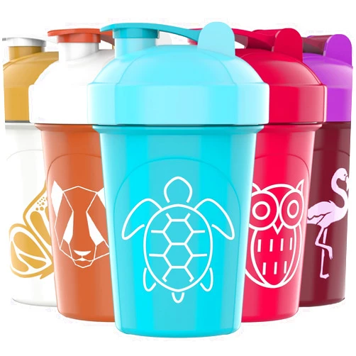 JEELA SPORTS [5 PACK Protein Shaker Bottles for Protein Mixes | Extra Mixing Grid | 20 oz Blender Shaker Cup with Measurement Marks on Side | BPA Free, Leak Proof, Dishwasher Safe
