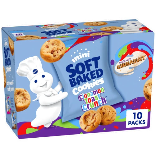 Pillsbury Mini Soft Baked Cookies, Cinnamon Toast Crunch, Made with CINNADUST, Snack Bags, 10 ct