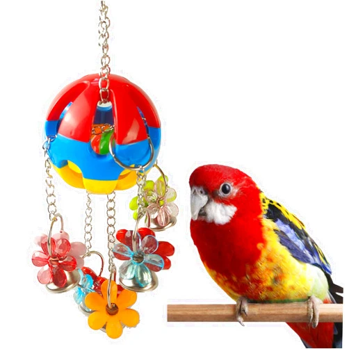 FidosFav Bird Parrot Chew Toy Ball Toys Colorful Durable Hanging Bird Toys Acrylic Parrot Cage Bite Toy Parrotlet Budgie Quaker African