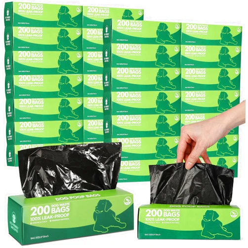 Harloon 6000 Counts Dog Poop Waste Bags 30 Rolls 12 x 8 Inches Extra Thick Strong Leak PET Proof Dog Bags Disposable Bulk Universal Doggy Roll Waste Bags for Puppy Outdoor Walking Travel (Black)