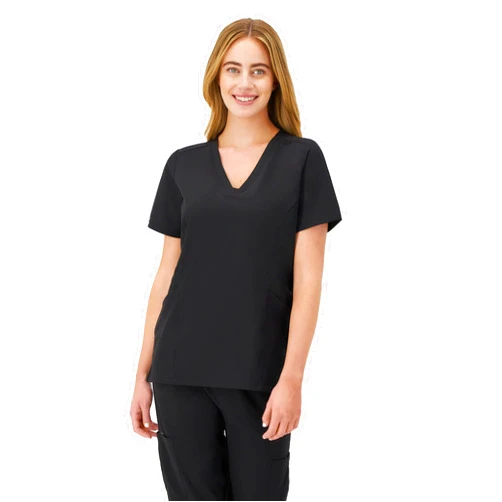 Hanes Women's Scrubs Healthcare Top, Moisture-Wicking Stretch Scrub Shirts, Ribbed Side Panels