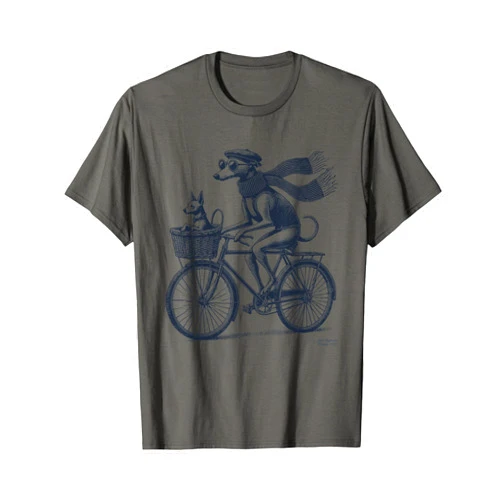 Taco-Dog Italian Greyhound Whippet Bicycle Cycling Dog Mom Iggy Dad T-Shirt