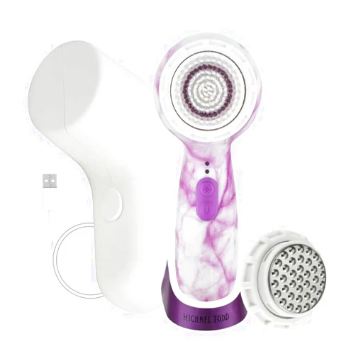 Michael Todd Beauty – Soniclear Petite – Facial Cleansing Brush System – 3-Speeds – Face Cleansing Brush & Exfoliating Face Brush