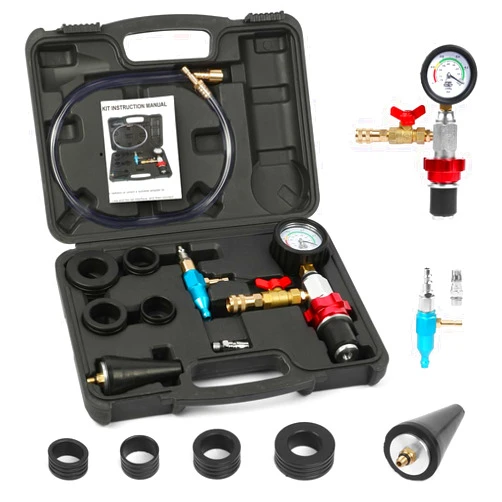 CMTOOL Coolant Vacuum Refill Kit Universal Coolant Vacuum Filler Tool with 5 Adapters Cooling System Vacuum Purge and Refill Kit Radiator Coolant Refill Tool Kit Coolant Bleeder Kit Vacuum Coolant Fill Kit