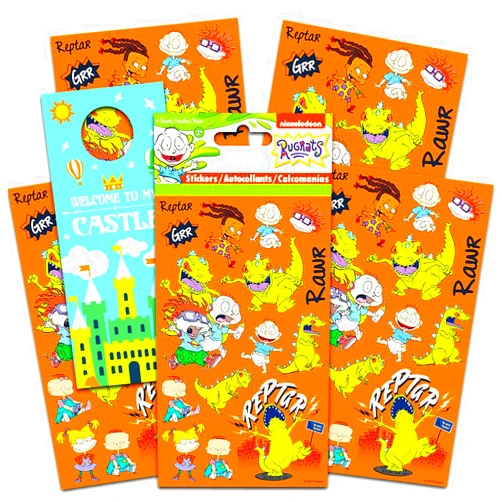 Nick Shop Rugrats Reptar Stickers Pack~ Bundle with 100+ Retro Nick Stickers Featuring Rugrats and Reptar for Party Favors, Rewards, Stocking Stuffers, Scrapbook, and More (Rugrats sticker packs)
