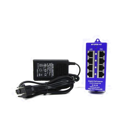 WiFi-Texas PoE Texas 4 Port 24V Passive PoE Injector with 24V 30W UL/FCC Certified Power Supply - Gigabit Injector - Passive Power Over Ethernet Multi Port PoE Adapter for Ubiquiti, Mikrotik, 24 Volt PoE Devices