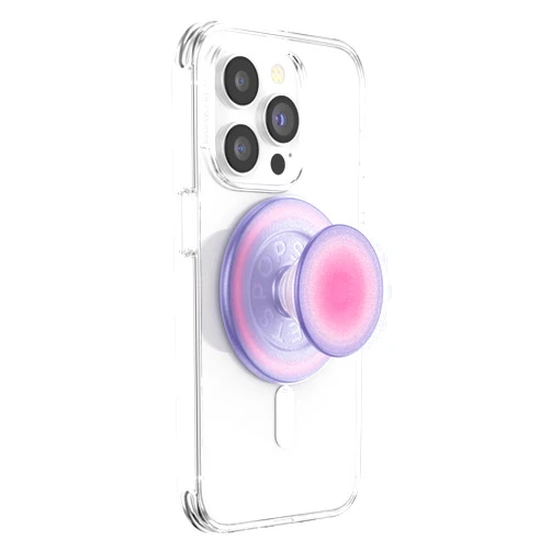 PopSockets Phone Grip Compatible with MagSafe, Adapter Ring for MagSafe Included, Phone Holder, Wireless Charging Compatible - Aura