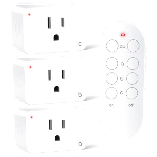 STRIPOO Remote Control Outlet Plug Wireless Remote Outlet Switch Electrical Outlet Switch Kit for Household Appliances 15A/1800W, 100ft Range, FCC Listed, 3 Outlets + 1 Remote