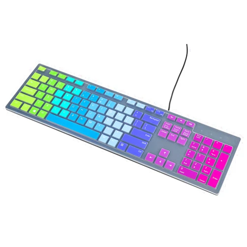 DAMMOMKO Keyboard Cover for Dell KB216 Wired Keyboard & KM636 Wireless Keyboard, Dell Inspiron AIO 3475/3670/3477 All-in one Desktop, Dell Optiplex 5250 3050 3240 5460 7450 7050 Skin Protector, Rainbow