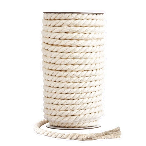 Hdviai Cotton Cord 8mm x 20 Yards - Natural Unbleached Macrame Rope - 3 Strand Twisted Cotton Rope for Wall Hanging，DIY Craft Making，Plant Hangers，Knotting Decorative Projects (White)