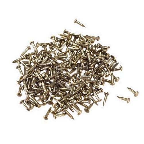 uxcell Small Tiny Nails 1.2x6mm(DxL) for Wooden DIY Decorative Pictures Boxes Household Accessories Bronze Tone 500pcs