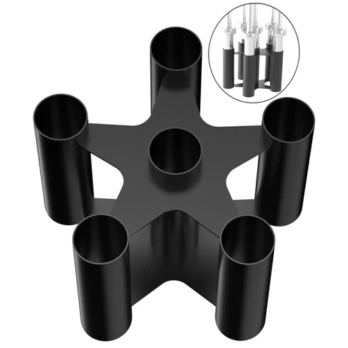 Tamisom Barbell Rack Stand Vertical Olympic Bar Storage Rack 6 Bars Storage Rack for 2-inch Olympic Bars Dumbbell Handles Triceps Bars Curl Bars