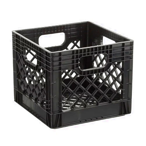 BHCHA 16QT Heavy-Duty Plastic Square Milk Crate Adult, Child, Teen,Black