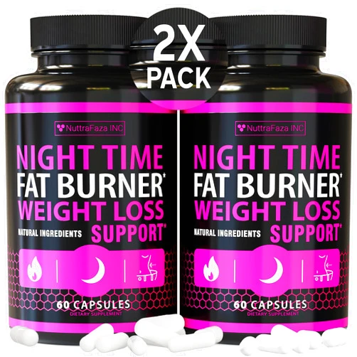 NuttraFaza INC (2 Pack) Night Time Weight Loss Pills for Women Belly Fat Burner for Women - Diet Pills That Work Fast for Women - Made in USA